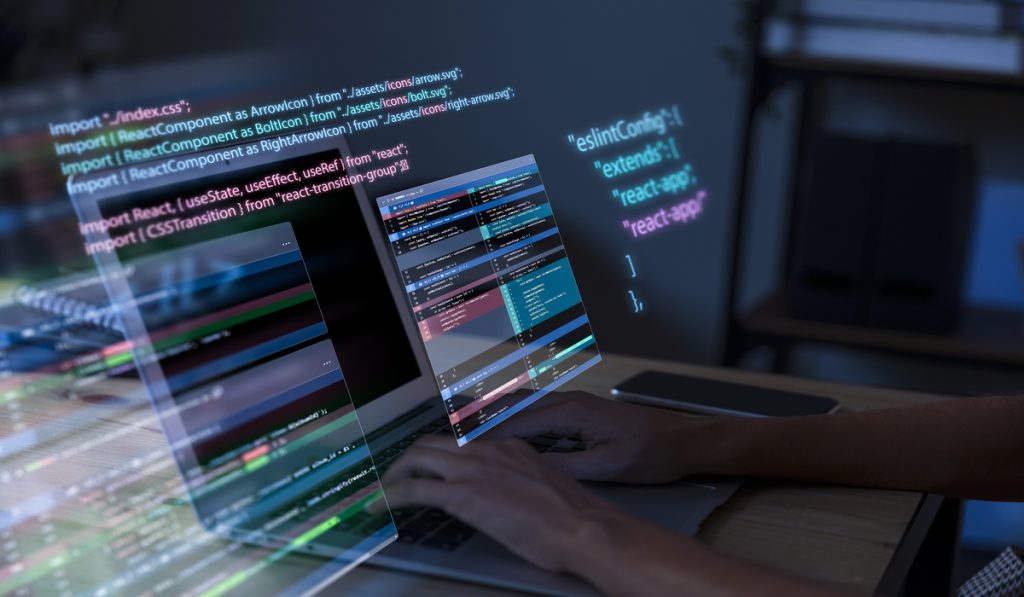 programmers work with computer code on a virtual... Blogs | Dhira – Digital Human Interfaces & Robotic Applications